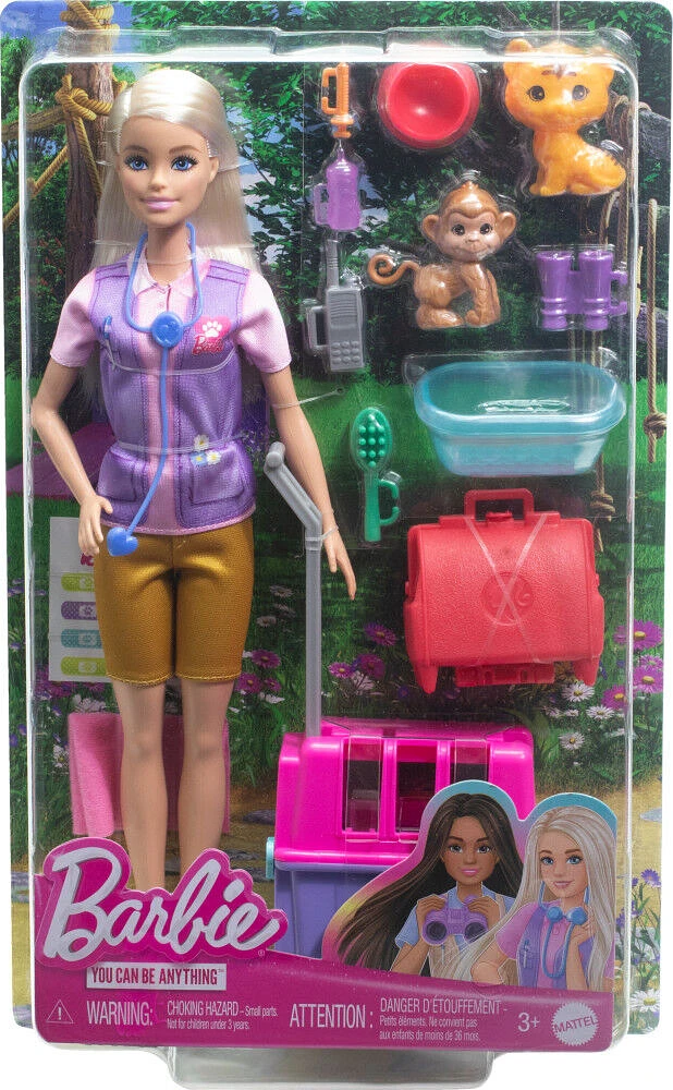 Barbie Animal Rescue & Recovery Playset with Blonde Doll, 2 Animal Figures & Accessories