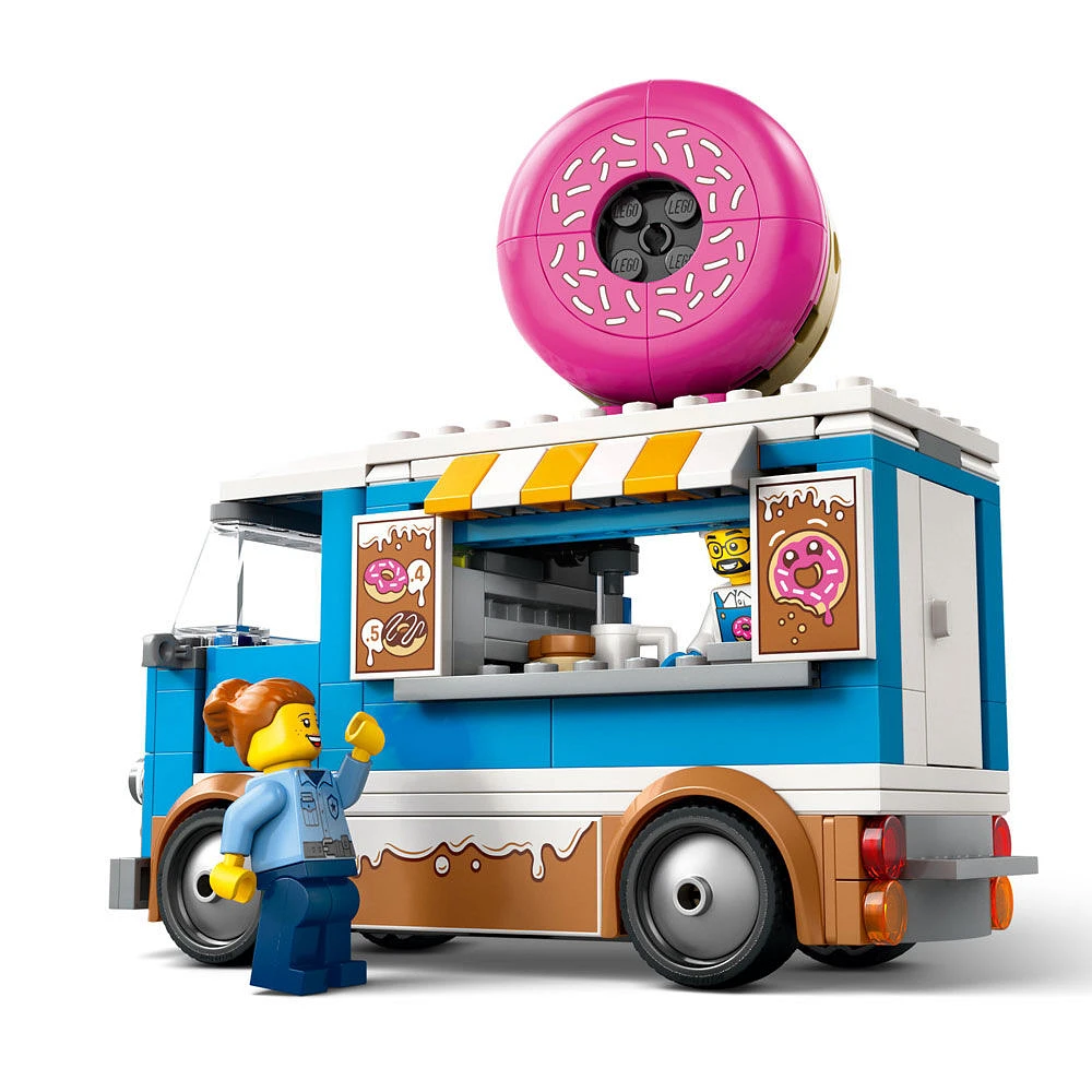 LEGO City Donut Truck Building Toy - Mobile Donut Stand with 2 Minifigures and Other Accessories - 60452