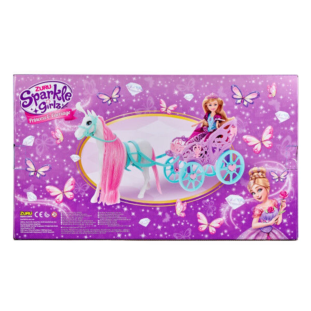 Zuru Poupée princesse Sparkle Girlz avec cheval et calèche