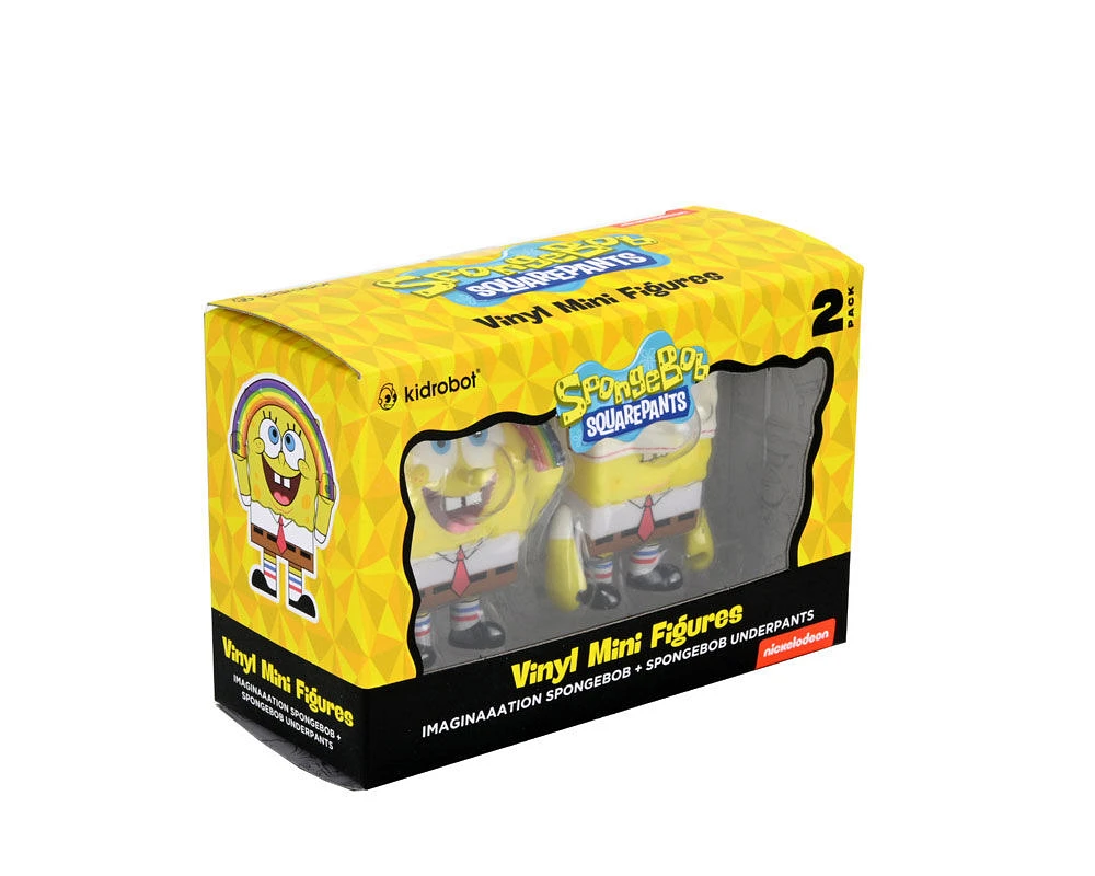 Spongebob- 3" Vinyl Figures- Imagination Spongebob and Spongebob Underpants 2 Pac