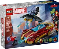 LEGO Marvel La voiture d'Iron Man et Black Panther contre Hulk rouge, Ensemble de jeu à construire avec avec figurines 76310