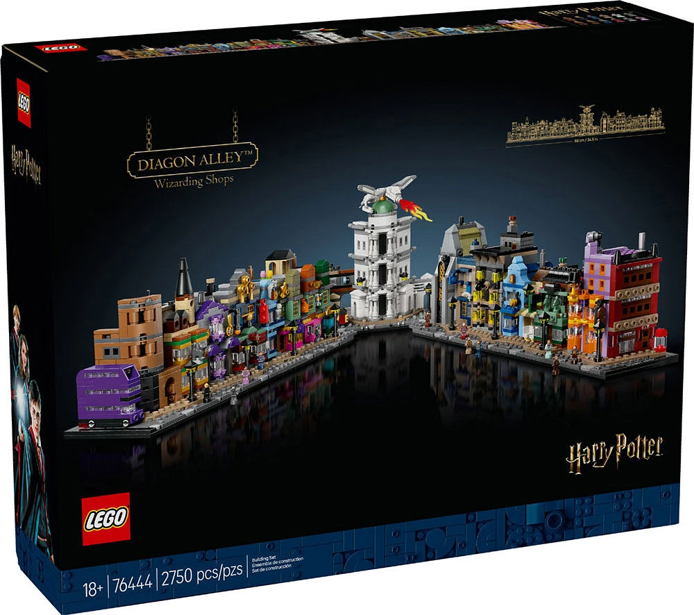 LEGO Harry Potter Les boutiques magiques du Chemin de Traverse, Ensemble de sorciers pour adultes, Modèle à exposer magique 76444