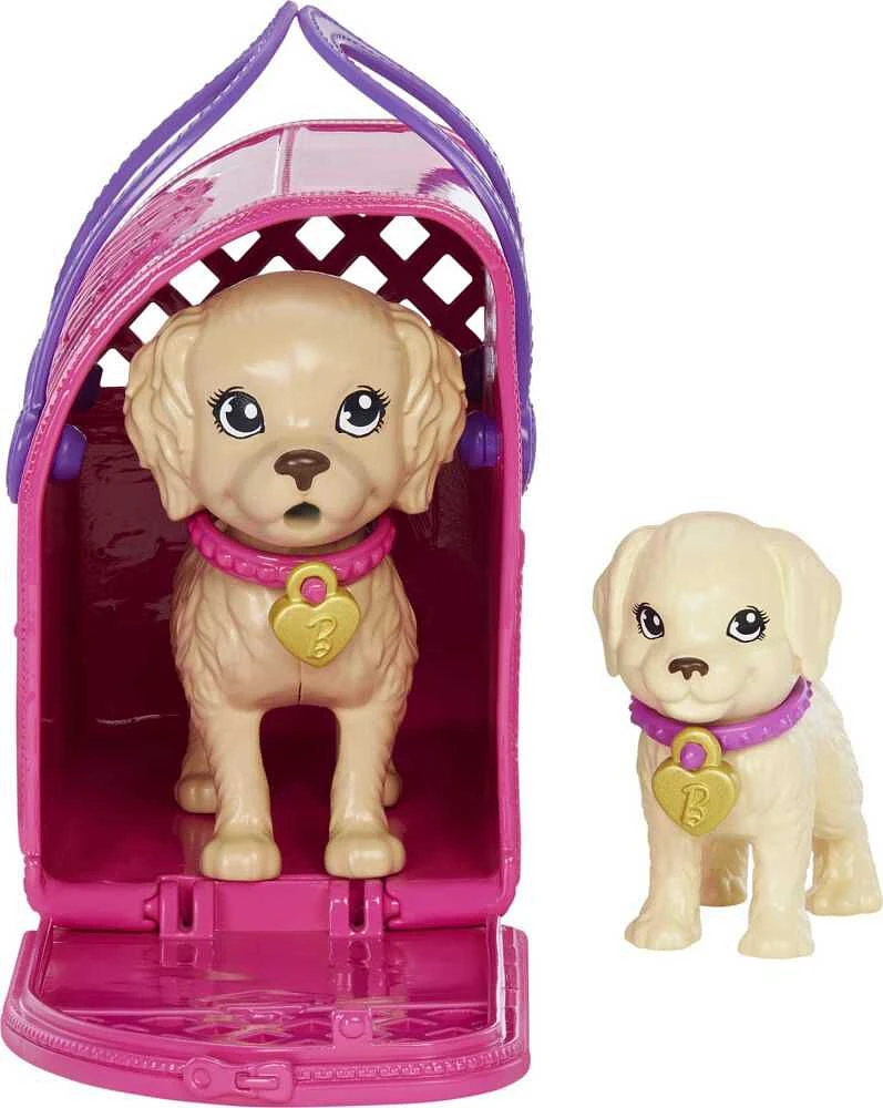 Barbie Barbie Adopte Un Chiot, coffret avec poupée et 2chiots