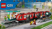 LEGO City Downtown Streetcar and Station Vehicle Toy Playset, Gift for Toy Train, 60423