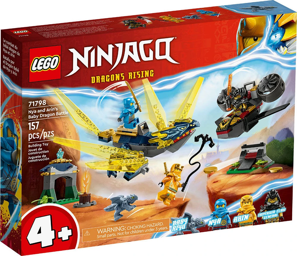 LEGO NINJAGO Nya and Arin's Baby Dragon Battle 71798 Building Toy Set (157 Pieces)