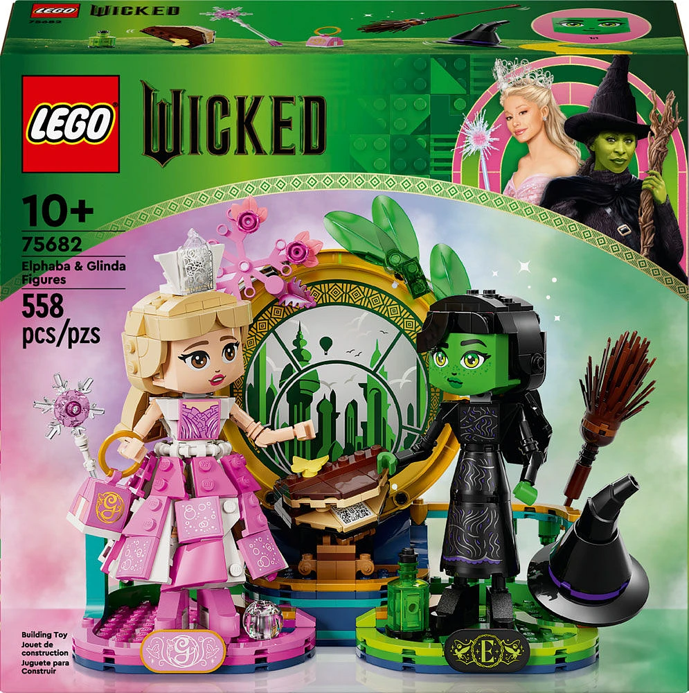 LEGO Wicked Elphaba & Glinda Figures, Kids Witch Toys, Fantasy Construction Playset, Gift for Kids, 75682