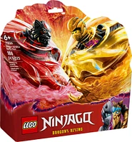 LEGO NINJAGO Ensemble de combat de Spinjitzu du dragon, jouet d'action, cadeau ninja avec 2 figurines 71826