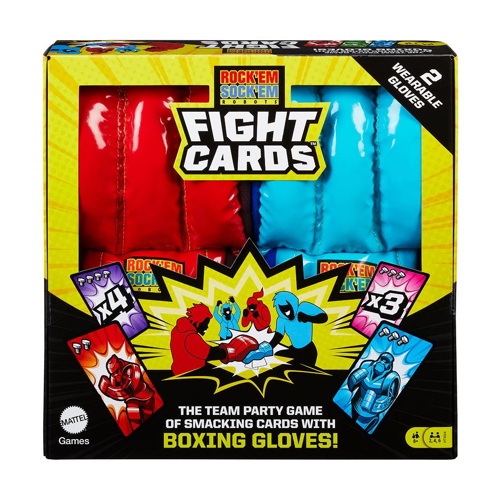 Jeu de cartes Rock 'Em Sock 'Em Robots Fight Cards!, 2 gants de boxe