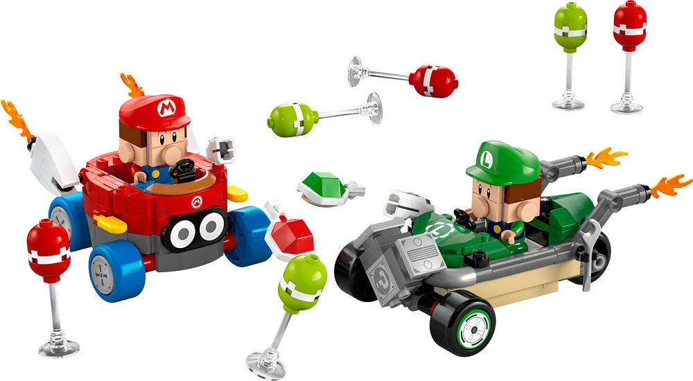 LEGO Super Mario: Mario Kart Baby Mario vs. Baby Luigi - Nintendo Mario Kart Toy for Fans - 72034