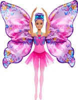 Barbie Dance and Flutter Doll with 2-in-1 Transformation from Dancer to Butterfly, Purple Hair