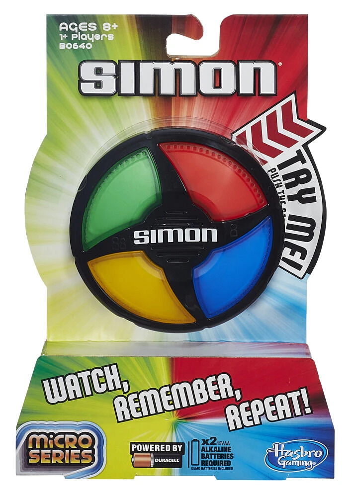 Simon Micro Series Electronic Game, Classic Simon Gameplay in a Compact Size, Fun Party Game