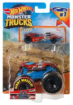 Hot Wheels - Monster Trucks - Échelle 1:64 - Coffret de 2 - Les couleurs et les motifs peuvent varier - une par commande