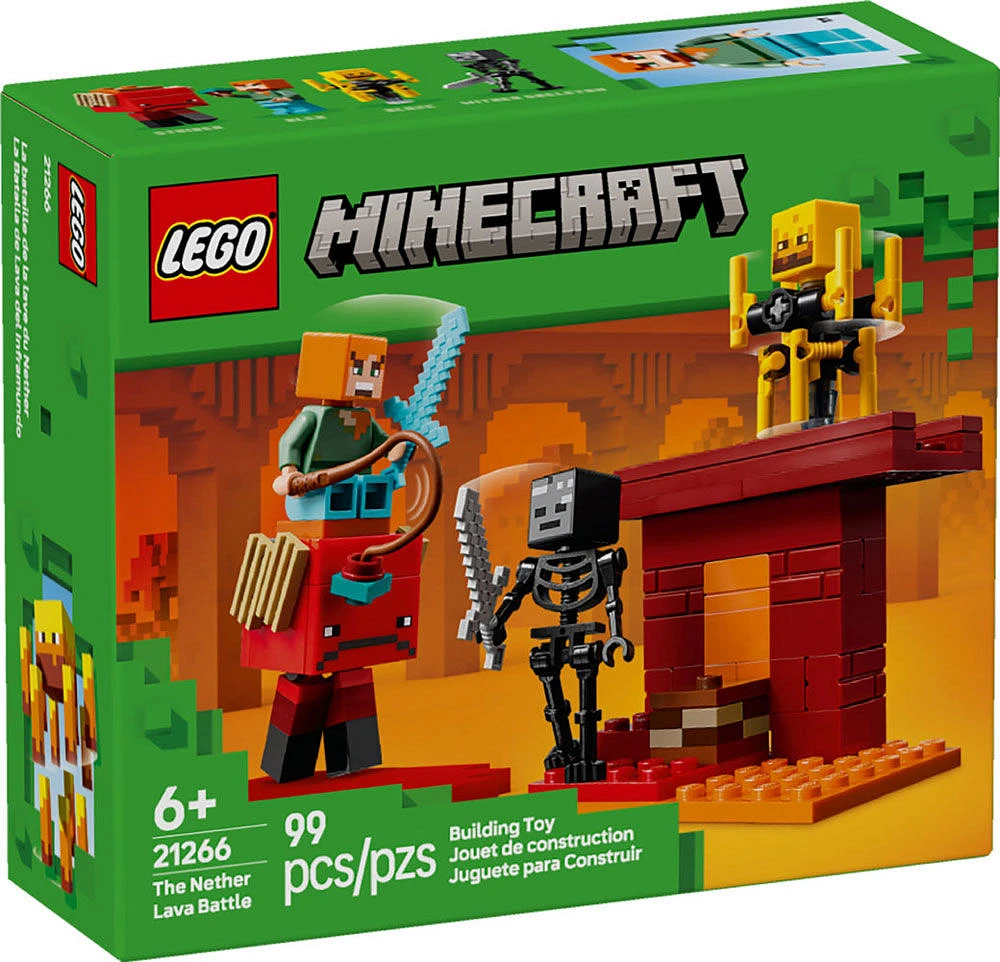 LEGO Minecraft The Nether Lava Battle Toy and Playset - Building Minecraft Toy for Kids, Ages 6+ - 21266