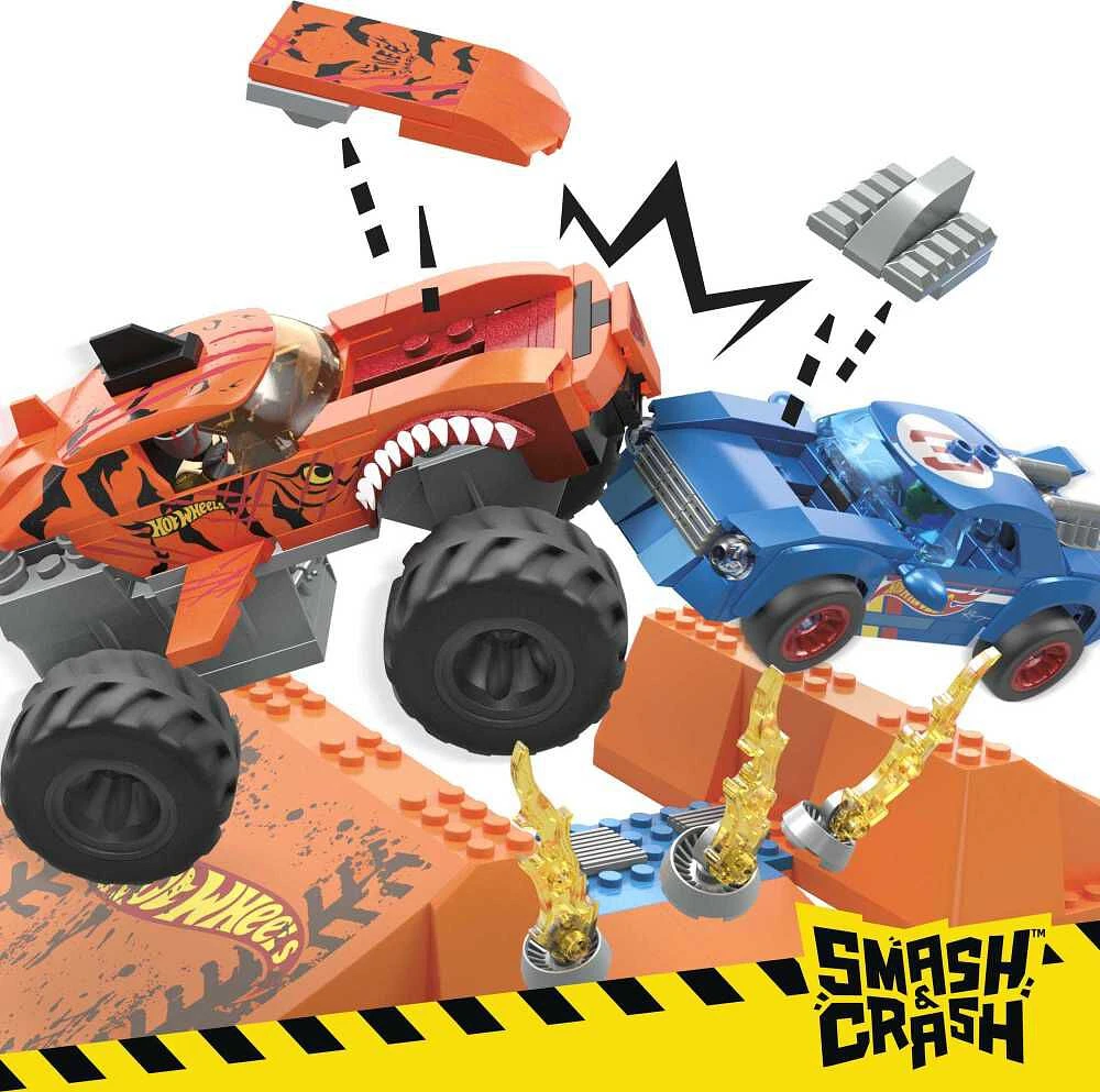 MEGA Hot Wheels Tiger Shark Chomp Course Monster Truck Building Toy with 2 Figures (245 Pieces)