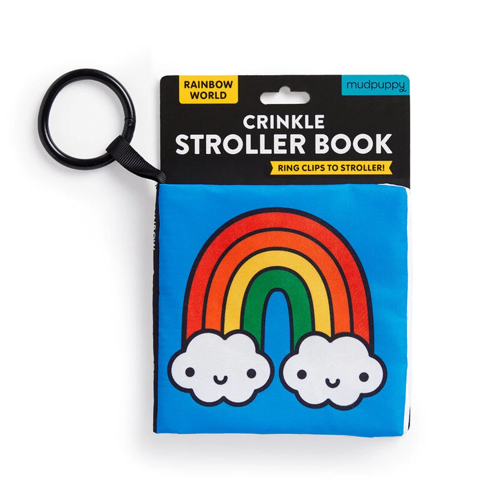 Rainbow World Crinkle Fabric Stroller Book - Édition anglaise