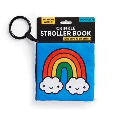 Rainbow World Crinkle Fabric Stroller Book - Édition anglaise