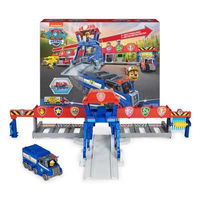 PAW Patrol Big Truck Pups, Truck Stop HQ, 3ft. Wide Transforming Playset, Action Figures, Toy Cars, Lights and Sounds