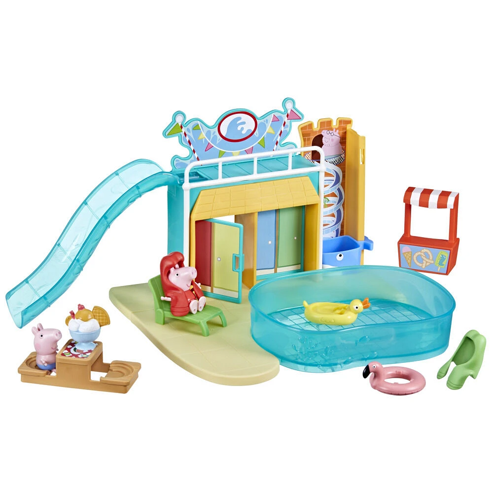 Peppa Pig Le parc aquatique de Peppa, coffret avec 2 figurines, jouet préscolaire pour filles et garçons, à partir de 3 ans