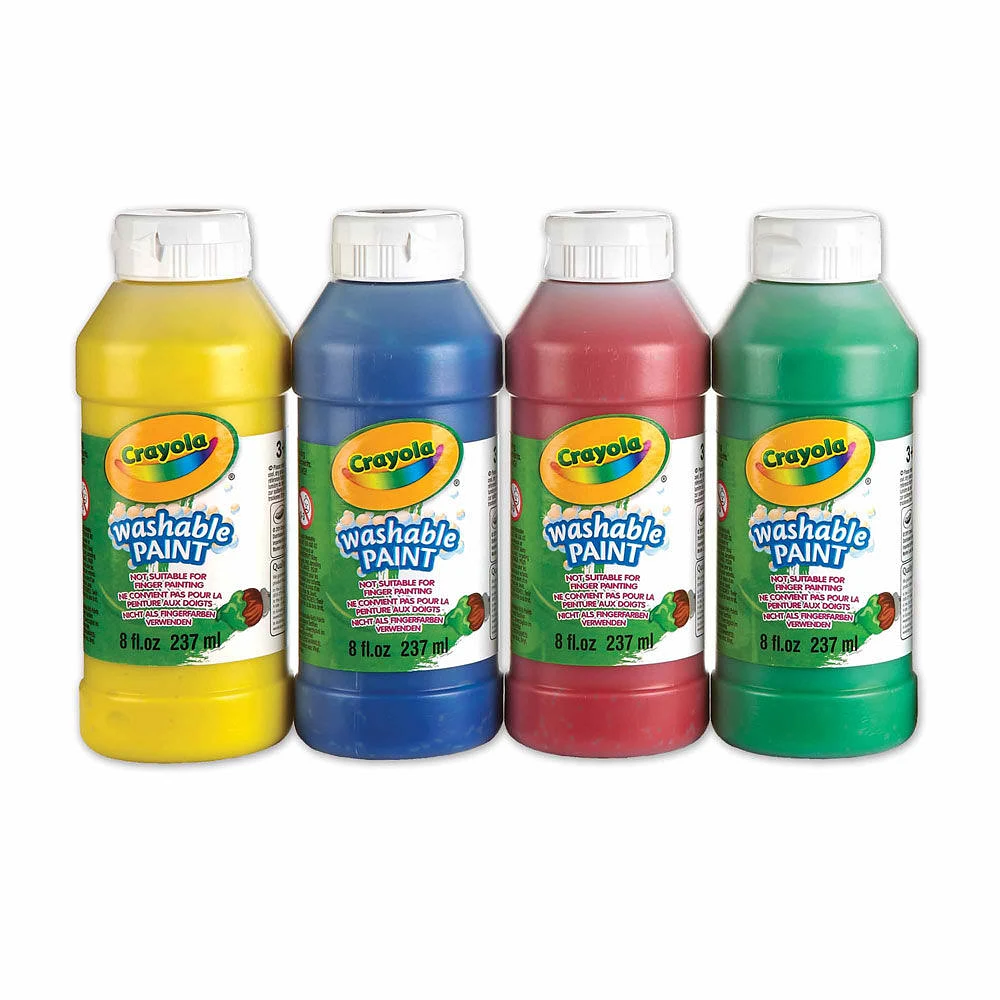 Crayola Washable Paints, 237 mL, 4 Ct