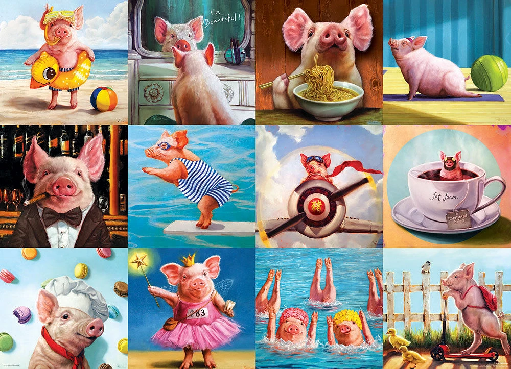 Puzzle Eurographics Funny Pigs 1000 Pcs