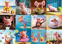 Puzzle Eurographics Funny Pigs 1000 Pcs
