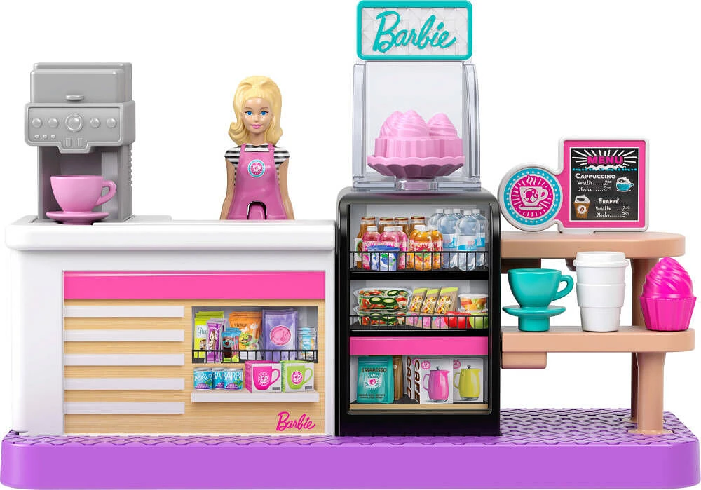 Barbie Mini BarbieLand Collectible Bakery Playset with 1.5-inch Barbie Doll, Interactive Play Areas for Storytelling Fun