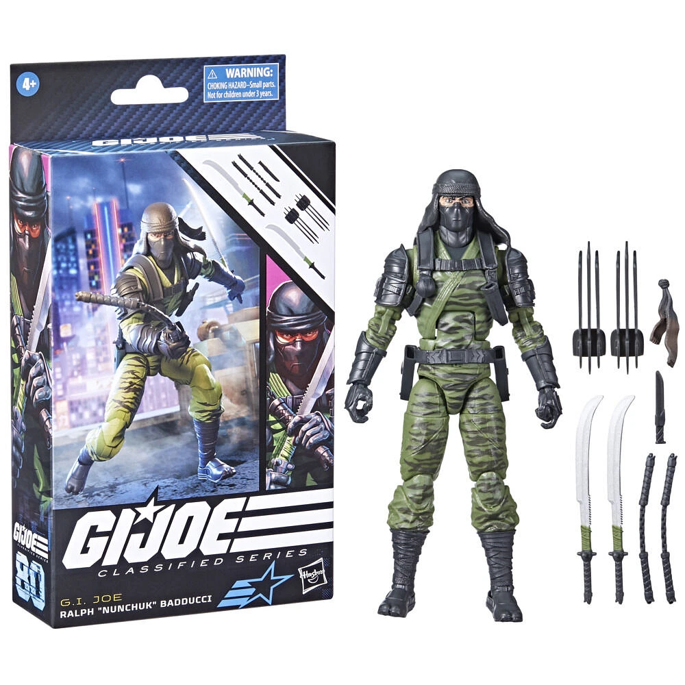 G.I. Joe Classified Series Ralph "Nunchuk" Badducci, Collectible G.I. Joe Action Figures, 80, 6 Inch Action Figures