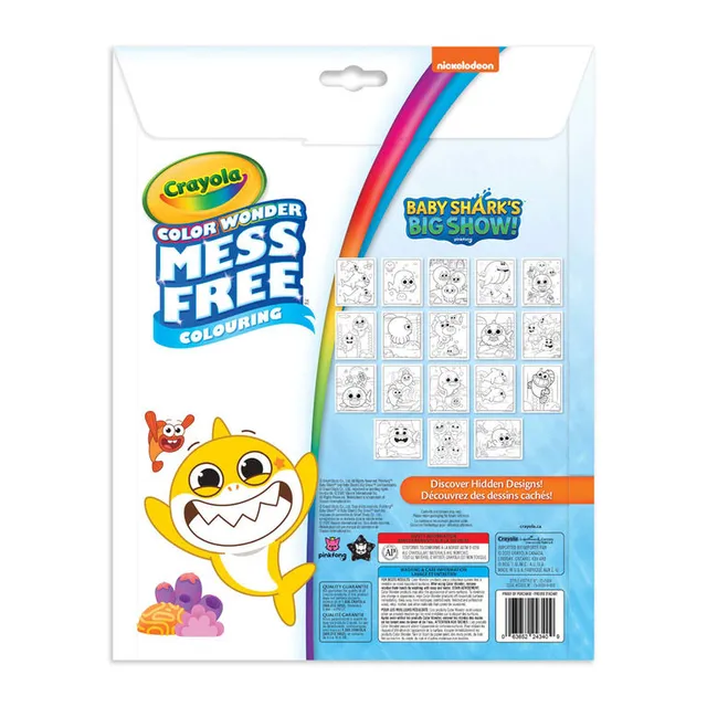 Crayola Color Wonder Mess Free Coloring Pad & Markers, Baby Shark