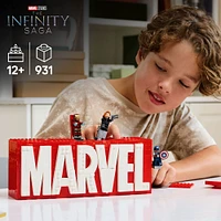 LEGO Marvel : Logo et figurines MARVEL, Ensemble à construire avec personnages des Avengers 76313