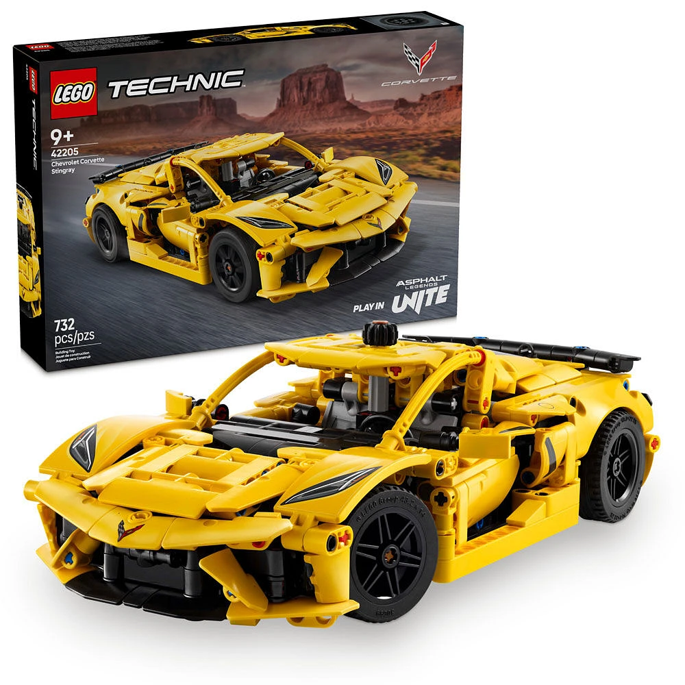 LEGO Technic Chevrolet Corvette Stingray Toy Car - Building Set for Kids, Boys and Girls, Age 9+ - 42205