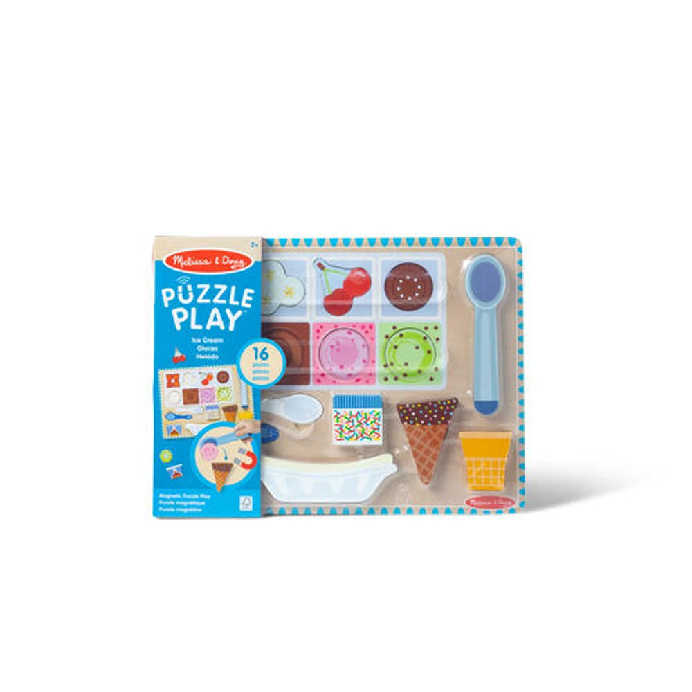 Melissa & Doug - Wooden Magnetic Ice Cream Puzzle and Play set