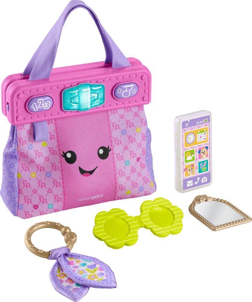 Fisher-Price Laugh & Learn Going Places Learning Purse Baby & Toddler Toy Bag & Accessories - English Editions