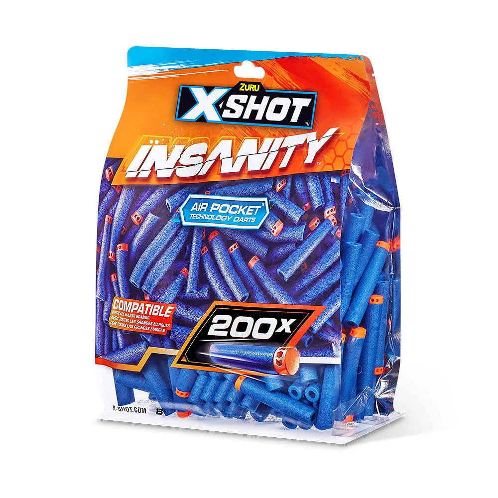 Ensemble de recharge de fléchettes X-Shot Insanity (200 fléchettes) par ZURU