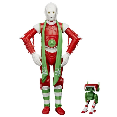 Star Wars The Black Series, Protocol Droid (Holiday Edition) et droïde BD, figurines des fêtes de collection de 15 cm