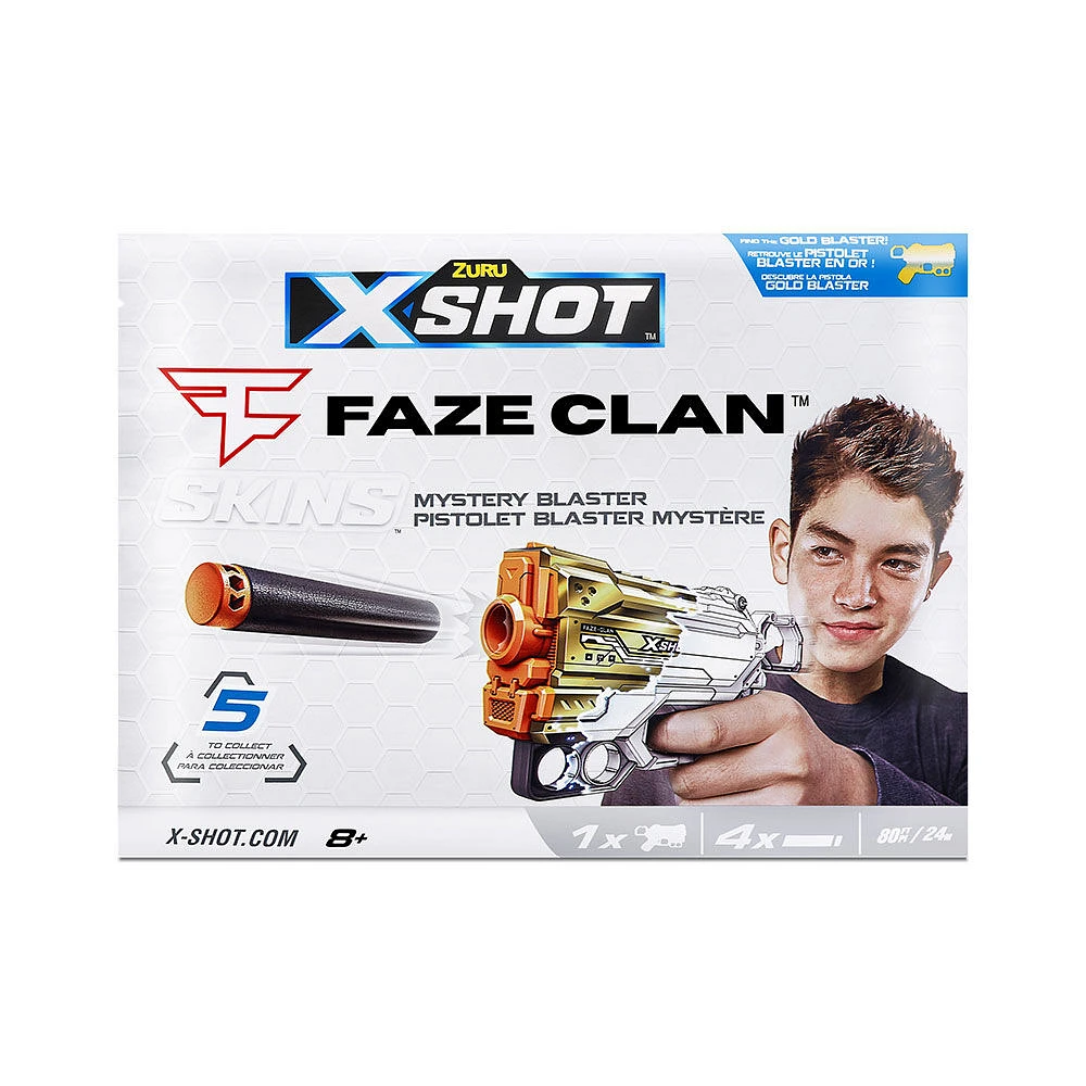 Pistolet mystère FaZe Clan Menace X-Shot Skins (4 fléchettes) par ZURU