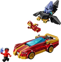 LEGO Marvel La voiture d'Iron Man et Black Panther contre Hulk rouge, Ensemble de jeu à construire avec avec figurines 76310