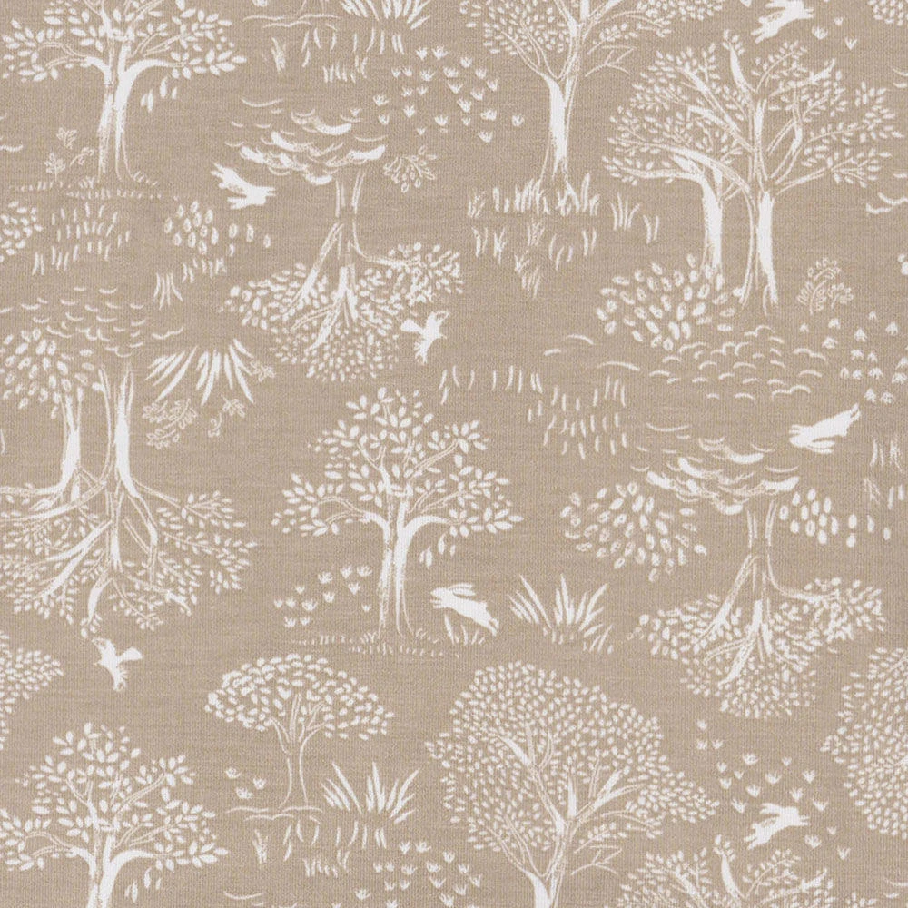 Just Born  - 2 piece Swaddle Blanket+Hat Ivory Tan Forest