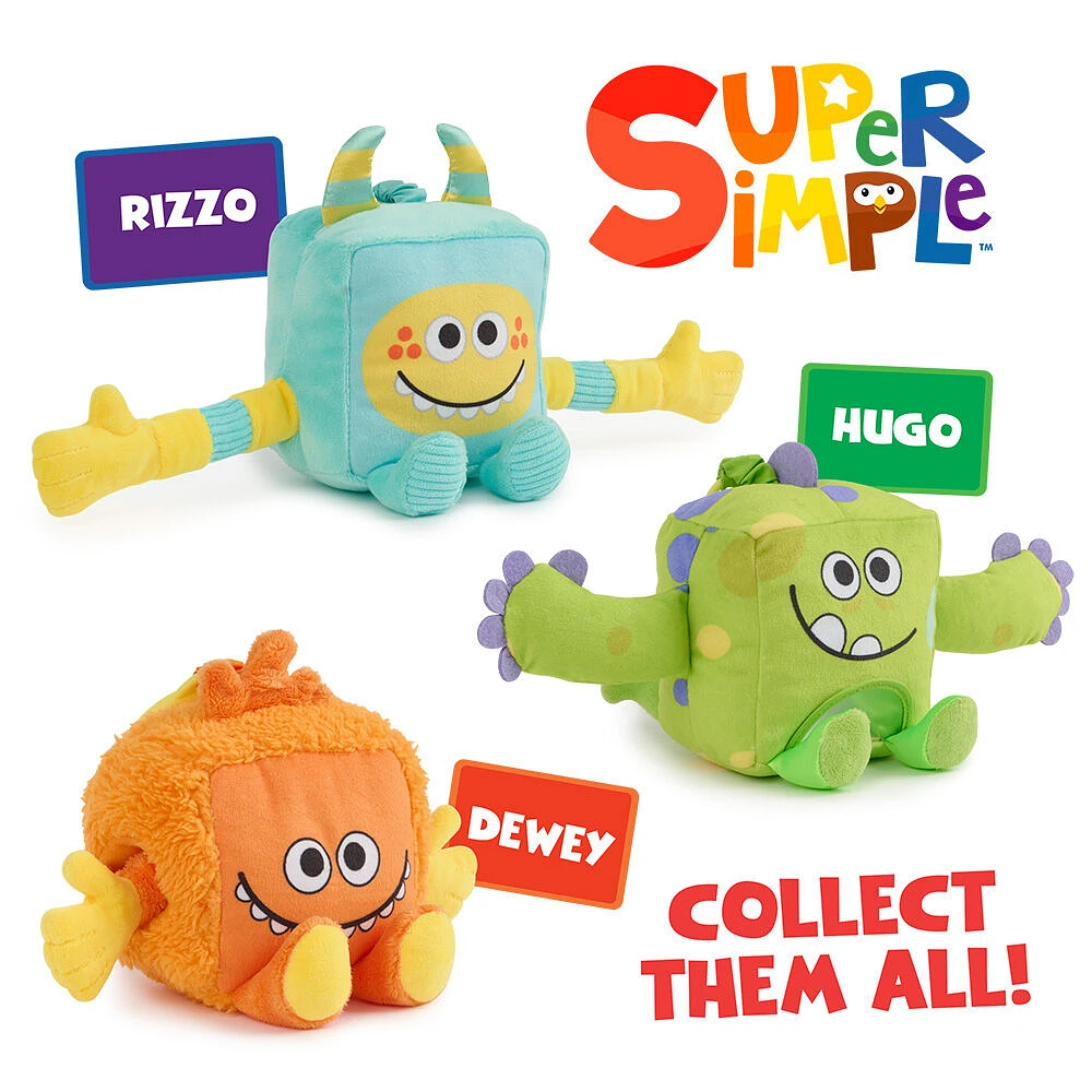 Super Simple Sensory Plush Monster Rizzo (Blue) with 5+ Sensory Features