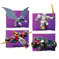 LEGO NINJAGO Le robot ultracombiné de Zane, jouet, ensemble de construction 4-en-1 avec une voiture, un avion et un dragon 71834