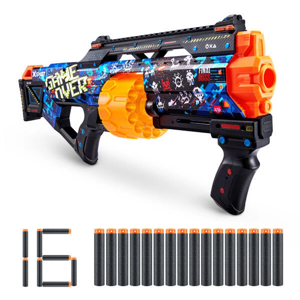 Zuru X-Shot Skins Last Stand Dart Blaster - Game Over (16 Darts)