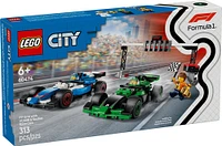 LEGO City La grille de départ de F1 avec les voitures de course de VCARB et de Sauber, ensemble de véhicules avec 2 figurines de pilote 60474