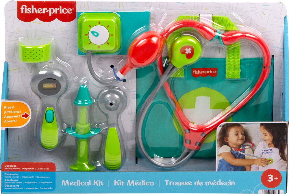 Fisher-Price  Trousse de médecin, 7éléments, jeu préscolaire