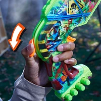 Nerf Zombie Driller, blaster à fléchettes, 16 fléchettes Nerf Elite, barillet rotatif 5 fléchettes, viseur amovible, jeux d'extérieur