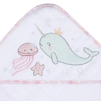 Koala Baby - Pink Narwhal Woven Hooded Towel - 2 Pack