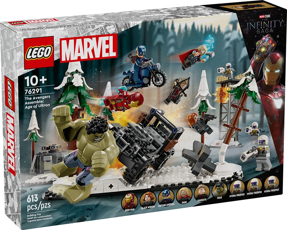 LEGO Marvel The Avengers Assemble: Age of Ultron, Buildable Super Hero Toy with Marvel Minifigures, 76291