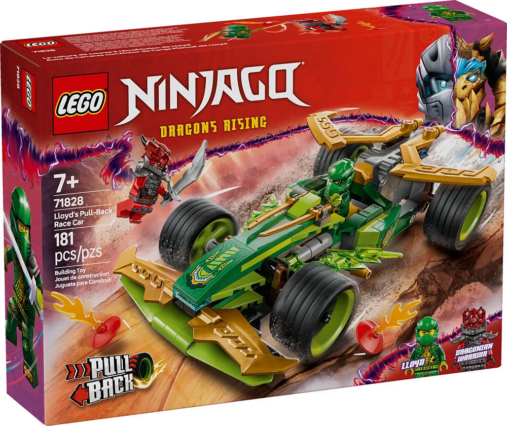 LEGO NINJAGO Lloyd's Pull-Back Race Car Toy - Building Toy for Pretend Play - 71828