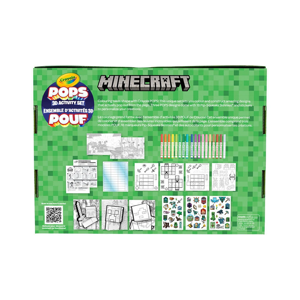 Ensemble d'activités Crayola POPS 3D Minecraft