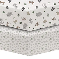 Lot de 2 draps en flanelle Koala Baby Woodland/Dots