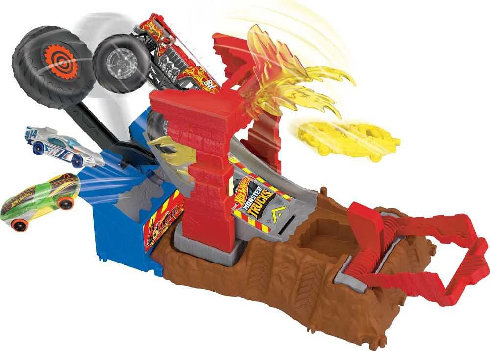 Hot Wheels-Coffret Monster Trucks Arena Smashers 5-Alarm Défi Incendie