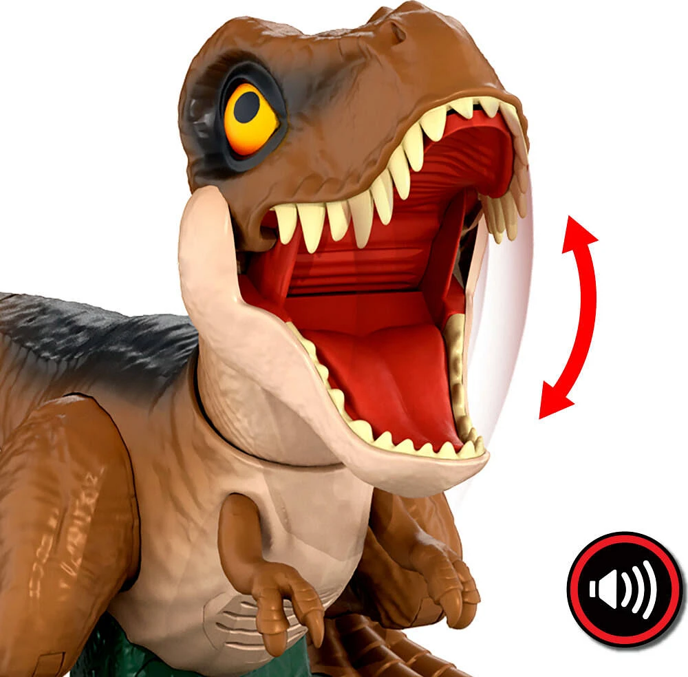 Jurassic World Roarin' Frenzy T Rex RC Toy, Motorized Remote Control Tyrannosaurus Rex Dinosaur